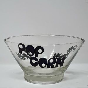 Vintage Wheaton Glass Single Popcorn Replacement Bowl Black Words Retro MCM